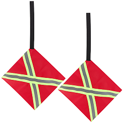 Red 2Pcs Oxford Fabric Reflective Safety Flag for Kayaks, Red, 660mm