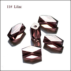 Фиолетовый Имитация Австрийские кристаллические шарики, класс AAA, граненые, колонка, фиолетовые, 8x5.5 мм, отверстие : 0.7~0.9 мм