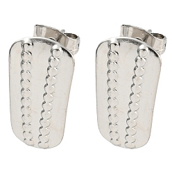 Нержавеющая Сталь Цвет Не тускнеют 304 серьги-гвоздики из нержавеющей стали, трапециевидные, цвет нержавеющей стали, 16.5x9 мм, отверстие : 2.5 мм, штифты : 0.6 мм