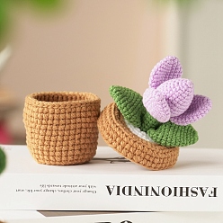 Цветок Наборы для вязания своими руками для начинающих, включая крючок для вязания, иглу и пряжу, маркер стежка, инструкции, цветок, 15x9 см