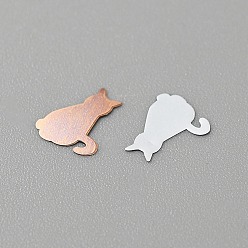 Cat Shape Латунные кабошоны, аксессуары для украшения ногтей для женщин, платина, Узор кошки, 6x5x0.1 мм, 1000 шт / пакет