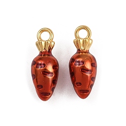 Carrot 304 нержавеющей стальной эмали подвески, ионное покрытие (ip), реальный 18 k позолоченный, морковь, 18x7.5 мм, отверстие : 2.5 мм