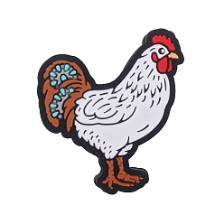 Белый Силиконовые фокусные шарики, изготовление ожерелий diy, петух, белые, 30x25 мм