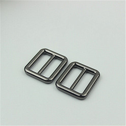 Черный Цвет Металла Регулятор скользящей пряжки из цинкового сплава, многоцелевые петли для лямок, аксессуары для багажного ремня, металлический черный , 5 мм, внутренний диаметр: 2x26 мм