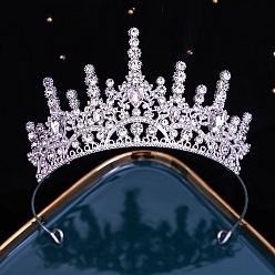 Кристалл Сплав горный хрусталь ленты для волос, аксессуары для волос для женщин, девочек, украшение для вечеринки, корона, кристалл, 140 мм