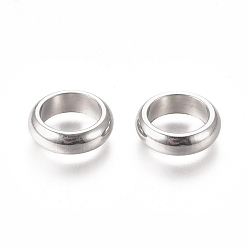 Нержавеющая Сталь Цвет Устойчивы к потускнению 201 разделительные бусины из нержавеющей стали, плоско-круглые, цвет нержавеющей стали, 12x3.5 мм, отверстие : 8.5 мм