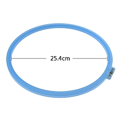 Dodger Blue Plastic Cross Stitch Embroidery Hoops, Sewing Tools Accessory, Ring, Dodger Blue, Inner Diameter: 254mm