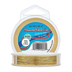 Золотой Круглая медная проволока для изготовления ювелирных изделий, золотые, 0.25 мм, 30 датчик, около 492.12 футов (150 м) / рулон