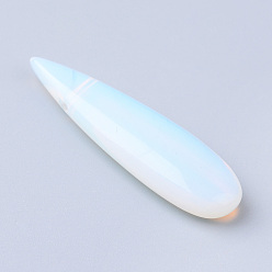 Опал Opalite подвески, слеза, 35~37x10x5~6 мм, отверстие : 1 мм