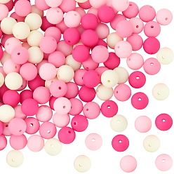 (52) Непрозрачная лаванда Прорезиненные бусины с имитацией силикона и акрила, круглые, разноцветные, 11.5x11 мм, отверстие : 1.8 мм, 150 шт