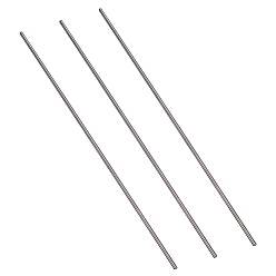 Gunmetal 3Pcs Titanium Alloy Solid Bar, Metal Round Dowel Rod, Gunmetal, 417.5~422.5x6mm