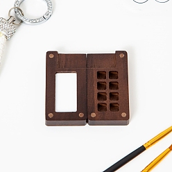 Кокосово-Коричневый Палитра для акварельных красок из черного ореха, с 8 сетками, ящик для хранения картин на магнитах, для художественной росписи краски контейнер для хранения, кокосового коричневый, 6x6x0.8 см