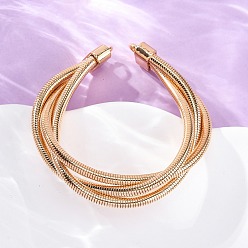 Light Gold Железные круглые змеиные цепи, толстые сетчатые цепи для изготовления браслетов с подвесками-соединителями, золотой свет, 8-3/8 дюйм (21.2 см), широк: 13.5 мм, отверстие : 4x4.5 мм