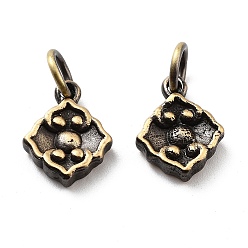 Античная Бронза Латунные подвески, без кадмия и без свинца, ромб, античная бронза, 16x10x2.3 мм, отверстие : 4.3 мм