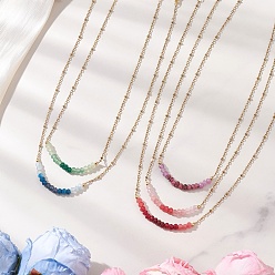 (52) Непрозрачная лаванда Окрашенный натуральный малайзийский нефрит, ограненные бусины-рондели 304 Женские ожерелья-цепочки из нержавеющей стали, золотые, разноцветные, 15.35 дюйм (39 см)