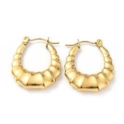 Золотой Ионное покрытие (ip) 304 серьги-кольца из нержавеющей стали для женщин, золотые, 25.5x20x4 мм, штифты : 0.8 мм