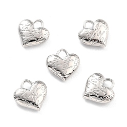 Platinum Alloy Pendants, Cadmium Free & Lead Free, Heart, Platinum, 16.5x16x5mm, Hole: 4x3.5mm