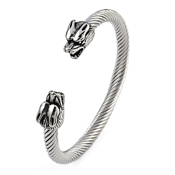 Нержавеющая Сталь Цвет 304 женские браслеты-манжеты из нержавеющей стали, тигр, цвет нержавеющей стали, внутренний диаметр: 2-1/2 дюйм (6.25 см)