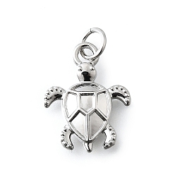 Платина Латунные подвески, без кадмия и без свинца, с целью перехода в кольце, черепаха, платина, 16x13x3 мм