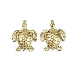 Золотой 304 подвески из нержавеющей стали, черепаховый шарм, золотые, 26.5x20.5x4.5 мм, отверстие : 1.4 мм