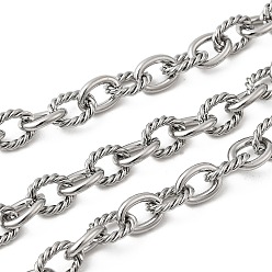 Нержавеющая Сталь Цвет 304 витые тросовые цепи из нержавеющей стали, несварные, с катушкой, цвет нержавеющей стали, 11x8x2 мм