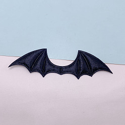 Черный Пришиваем двусторонние атласные украшения в форме крыльев летучей мыши, украшение для шитья своими руками, чёрные, 38x140 мм