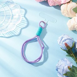 Средний Фиолетовый Нашивка из полиэстерового и спандексового шнура, с литыми пружинными кольцами, средне фиолетовый, 202~206 мм