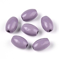 Сливовый Окрашенные распылением деревянные бусины Schima, рис, слива, 12~12.5x7.5~8.5 мм, отверстие : 2~2.5 мм