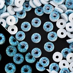 Темно-Розовый Кабошоны из светящейся смолы, имитация еды, декодирование, светится в темноте, пончик, темно-розовыми, 8.5~9x4.5 мм