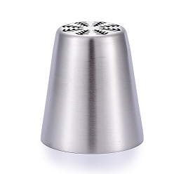 Stainless Steel Color Non-Tarnish Leaf Stainless Steel Russian Piping Tips, Cake Decorating Tips, for Cupcake Cookies Birthday Party, Stainless Steel Color, 40.5x37mm, Inner Diameter: 35mm