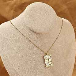 Луна Латунные кубического циркония кулон ожерелья, акриловые ожерелья таро, луна, 18.27 дюйм (46.4 см)