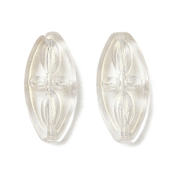 Champagne Gold Прозрачные стеклянные бусины, овальные с цветком, спекающийся лак, шампанское золото, 20x9.5x4 мм, отверстие : 1.2 мм