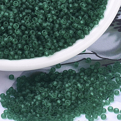 (RR147F) Matte Transparent Emerald Миюки круглые бусины рокайль, японский бисер, 11/0, (rr 147 f) матовый прозрачный изумруд, 11/0, 2x1.3 мм, отверстие : 0.8 мм, Около 1111 шт / 10 г