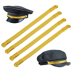 Золотистый Лента для ковбойской шляпы из искусственной кожи, регулируемый ремень для шляпы, золотые, 285~495x14.5~19.5x7.5 мм, отверстие : 2 мм