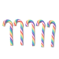 Разноцветный Рождественские бусины из полимерной глины ручной работы, шоколадная конфета, без отверстия , красочный, 48~54x14~17x3~5 мм