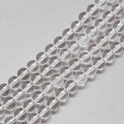 Хрусталь Сорт натуральных кварцевых кристаллов, бусины из горного хрусталя, круглые, 6 мм, отверстие : 1 мм, около 67 шт / нитка, 38 см