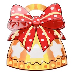 Christmas Bell Рождественские тематические пластиковые пакеты с застежкой-молнией, закрывающиеся сумки, пакеты с самоуплотнением, верхнего уплотнения, Рождественский колокольчик, 19.2x16.8x0.3 см