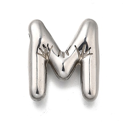 Letter M 304 подвески из нержавеющей стали, буквенное очарование, анти-тускнение, Буква М, 20.5x17.5x5 мм, отверстие : 3.4x2 мм