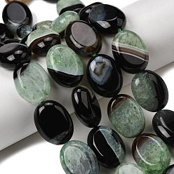 Темный Морско-зеленый Природный агат бисер нитей, окрашенная и подогревом, Плоско-овальные, темно-зеленый, 19~20x14.5~15.5x7.5~8 мм, отверстие : 0.8~1 мм, около 20 шт / нитка, 15.55''~15.75'' (39.5~40 см)
