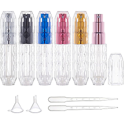Mixed Color 6 Pcs 6 Colors Refillable Acrylic Perfume Spray Bottle, with Fine Mist Sprayer & Dust Cap Portable Mini Empty Bottles, Mixed Color, 1.8x8.9cm, Capacity: 5ml(0.17fl. oz), 1pc/color