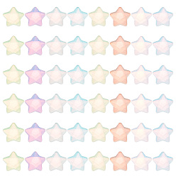 (52) Непрозрачная лаванда 120шт 8 цветные стеклянные кабошоны, ногтей декоративные аксессуары, звезда, разноцветные, 5.8x6x1.5 мм, 15 шт / цвет