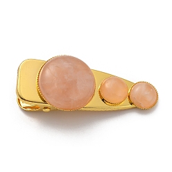 Розовый Кварц Заколки из кожи аллигатора из натурального розового кварца, с железом найти, без кадмия и без свинца, 26~27x59~61x14~16 мм