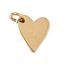 Letter F 304 прелести нержавеющей стали, с прыжковых колец, сердце с подвесками в виде букв, золотые, Буква F, 10x8.5x1.5 мм, отверстие : 4x2.5 мм