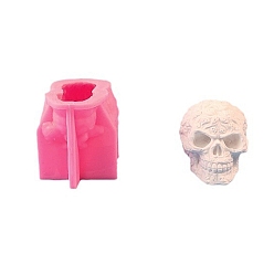 Skull DIY Food Grade Skull Candle Silicone Molds, Resin Casting Molds, For UV Resin, Epoxy Resin Jewelry Making, Skull, 51x62x47mm