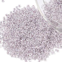 (786) Inside Color AB Crystal/Pale Lavender Lined Toho 11/0 полукруглые бусины, японский бисер, (786) внутри цвет ab кристалл / бледно-лиловый на подкладке, 11/0, 2.2x0.9 мм, отверстие : 0.8 мм, Около 1733 шт / 10 г