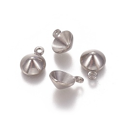 Нержавеющая Сталь Цвет Устойчивы к потускнению 304 подвески из нержавеющей стали со стразами, конус, цвет нержавеющей стали, 11x8x4 мм, отверстие : 1.4 мм, пригодный для стразов 7 мм