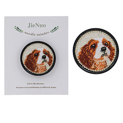 Собака Магнитная игла для вышивки по дереву, магнитный держатель ловушки, плоско-круглые, для принадлежностей для вышивки крестом, собака, 101x93 мм