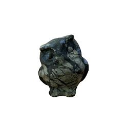 Лабрадорита Резные фигурки исцеляющей совы из натурального лабрадорита, матовый стиль, Украшения из камня с энергией Рейки, 35x30 мм