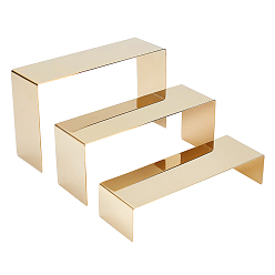 Light Gold 3 Sizes 201 Stainless Steel Shoes Displays Stand, Light Gold, 24.5~24.8x8x5.4~15cm, 3pcs/set