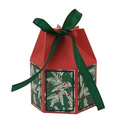 Зеленый Рождественские подарочные коробки из бумажных конфет в форме юрты, коробки для упаковки конфет, коробки с шоколадными подарками для гостей, зелёные, 6.8x6.8x9.5 см